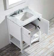 Belmont 600MM Carrara Marble White Vanity Unit