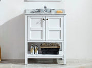 Belmont 600MM Carrara Marble White Vanity Unit