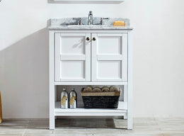 Belmont 600MM Carrara Marble White Vanity Unit