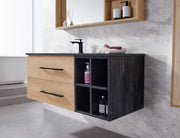 Carrara 48” Oak Vanity Unit With Grey Stone Top
