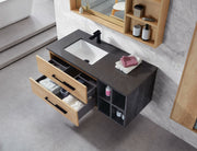Carrara 48” Oak Vanity Unit With Grey Stone Top