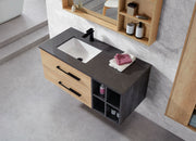 Carrara 48” Oak Vanity Unit With Grey Stone Top