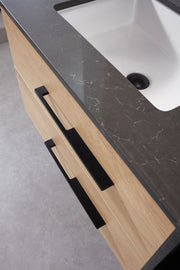 Carrara 48” Oak Vanity Unit With Grey Stone Top