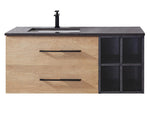 Carrara 48” Oak Vanity Unit With Grey Stone Top