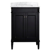 Charlotte 24” Black Vanity Unit With Marble Top