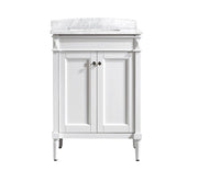 Charlotte 24” White Vanity Unit With Marble Top