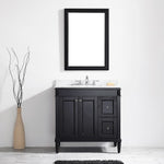 Charlotte 36” Black Vanity Unit With Marble Top