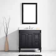 Charlotte 36” Black Vanity Unit With Marble Top