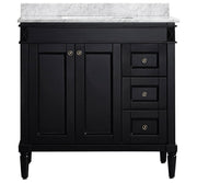Charlotte 36” Black Vanity Unit With Marble Top