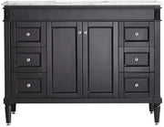 Charlotte 48” Black Vanity Unit With Marble Top