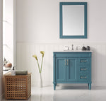 Charlotte 36” Royal Green Vanity Unit With Marble Top