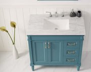 Charlotte 36” Royal Green Vanity Unit With Marble Top