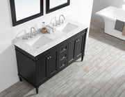 Charlotte 60” White Vanity Unit With Marble Top