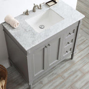 Charlotte 36” Grey Vanity Unit With Marble Top
