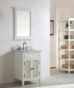 Classic 24” Antique Beige Vanity With Marble Top