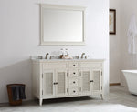 Classic 60” Antique Beige Vanity Unit With Marble Top