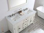 Classic 60” Antique Beige Vanity Unit With Marble Top