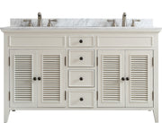 Classic 60” Antique Beige Vanity Unit With Marble Top