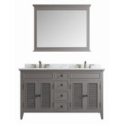Classic 60” Grey Vanity With Marble Top