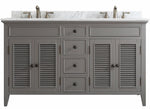 Classic 60” Grey Vanity With Marble Top