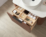 Carrara 750MM Fluted Vanity Unit With Stone Top