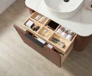 Carrara 750MM Fluted Vanity Unit With Stone Top