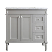Charlotte 36” Grey Vanity Unit With Marble Top