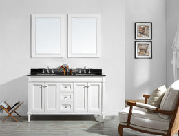 Charlotte 60” White Vanity Unit With Marble Top