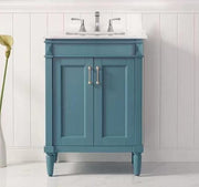 Charlotte 24” Green Vanity Unit With Marble Top