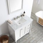 Charlotte 36” White Vanity Unit With Marble Top