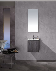 Modern 16” Elegant Grey Wall Hung Vanity Unit