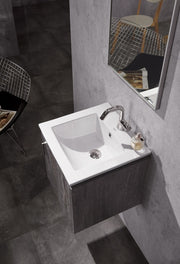 Modern 16” Elegant Grey Wall Hung Vanity Unit
