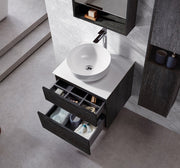 Modern 24” Elegant Grey Wall Hung Vanity Unit