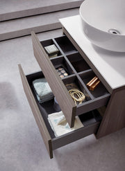 Modern 24” Oak Grey Wall Hung Vanity Unit