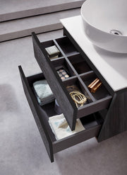 Modern 24” Elegant Grey Wall Hung Vanity Unit