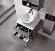 Modern 24” Oak Grey Wall Hung Vanity Unit