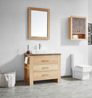 Modern 36” Oak Vanity Unit with Basin