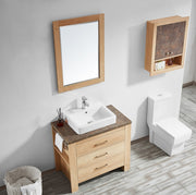 Modern 36” Oak Vanity Unit with Basin