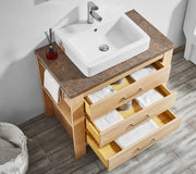 Modern 36” Oak Vanity Unit with Basin