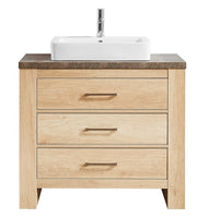 Modern 36” Oak Vanity Unit with Basin
