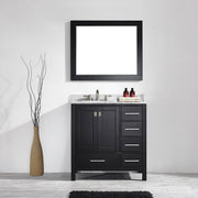 Oxford 36” Black Vanity Unit With Carrara Marble