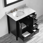 Oxford 36” Black Vanity Unit With Carrara Marble
