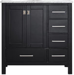 Oxford 36” Black Vanity Unit With Carrara Marble