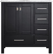 Oxford 36” Black Vanity Unit With Carrara Marble