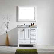 Oxford 36” White Vanity With Carrara Marble