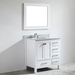 Oxford 36” White Vanity With Carrara Marble