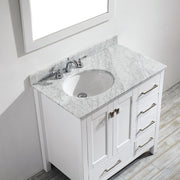 Oxford 36” White Vanity With Carrara Marble