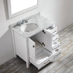 Oxford 36” White Vanity With Carrara Marble