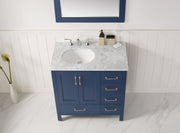 Oxford 36” Royal Blue Vanity With Carrara Marble