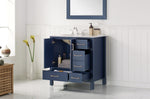 Oxford 36” Royal Blue Vanity With Carrara Marble